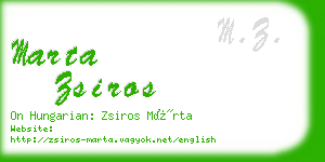 marta zsiros business card